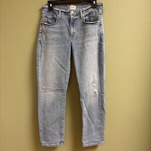 Citizens of Humanity Women Ella Mid Rise Crop Slim Jeans Size 28 Carmine Stretch